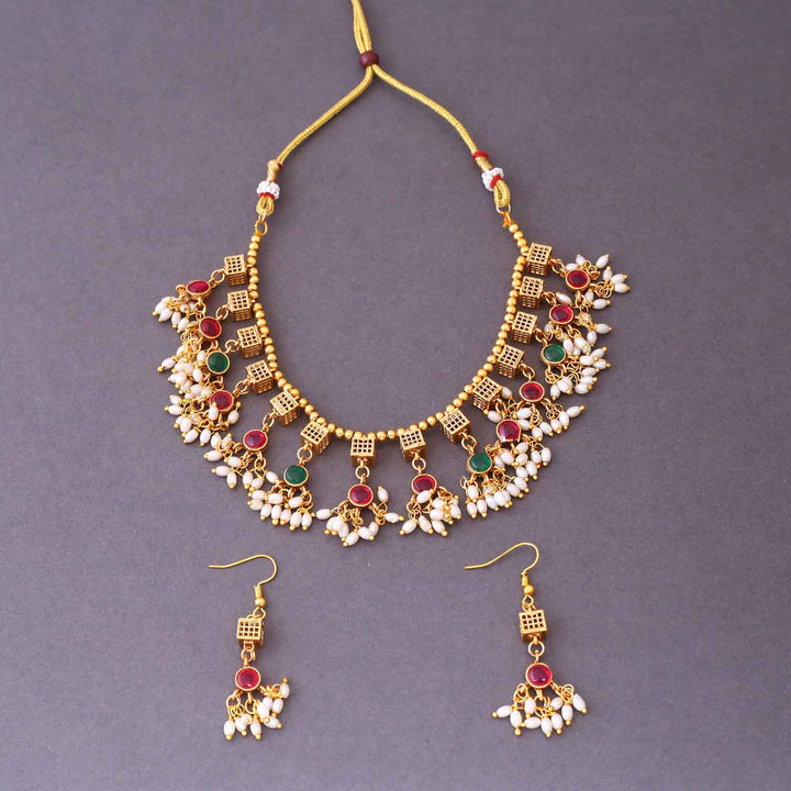 Multicolor Ridhima Antique Jewellery Set- New Arrival