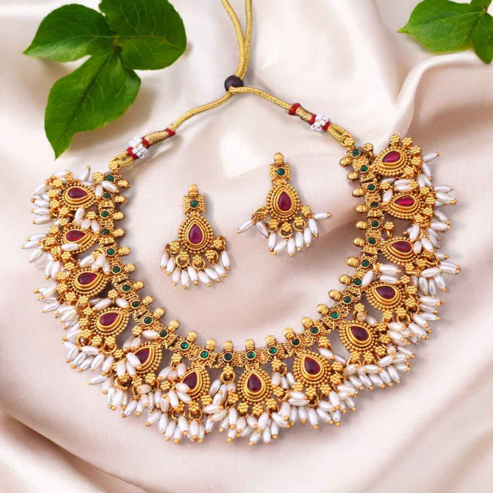 Multicolor Rimjhim Antique Jewellery Set - New Arrival