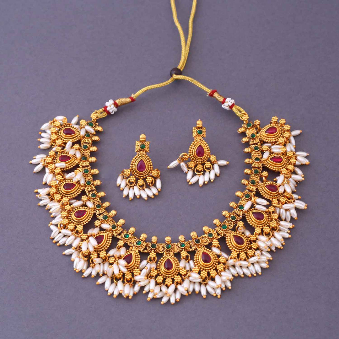 Multicolor Rimjhim Antique Jewellery Set - New Arrival