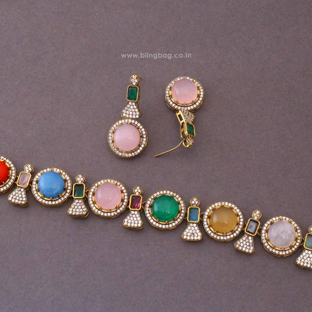 Multicolor Ritana Victorian Jewellery Set - New Arrival