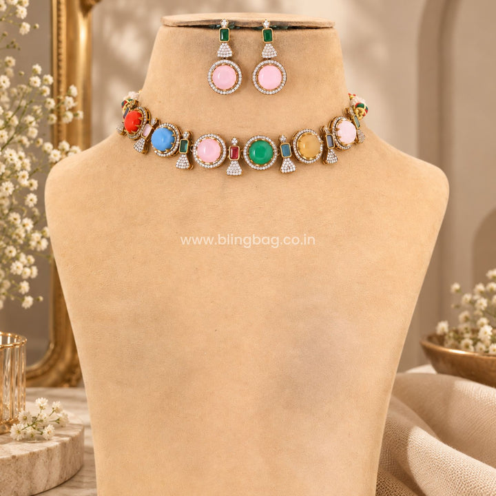Multicolor Ritana Victorian Jewellery Set - New Arrival