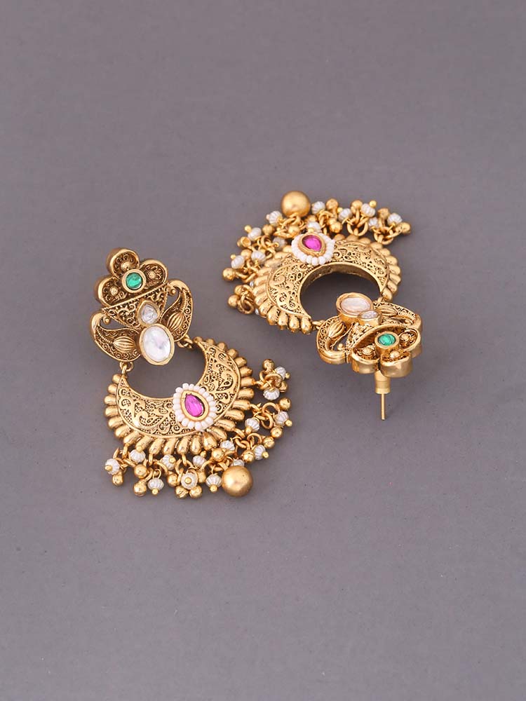 Multicolor Ritvi Temple Danglers