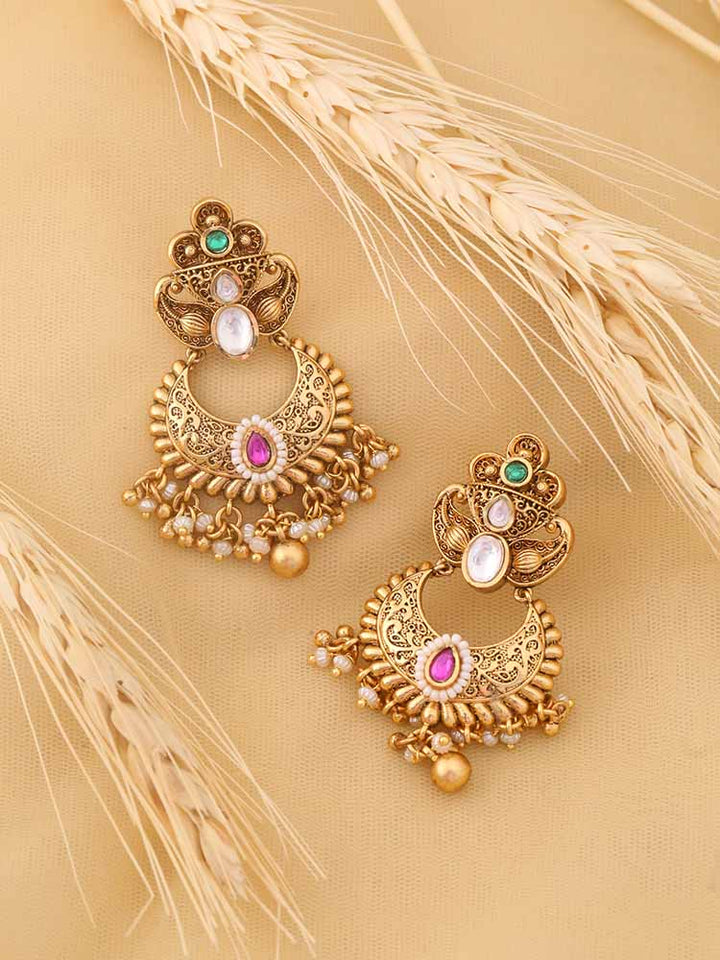 Multicolor Ritvi Temple Danglers