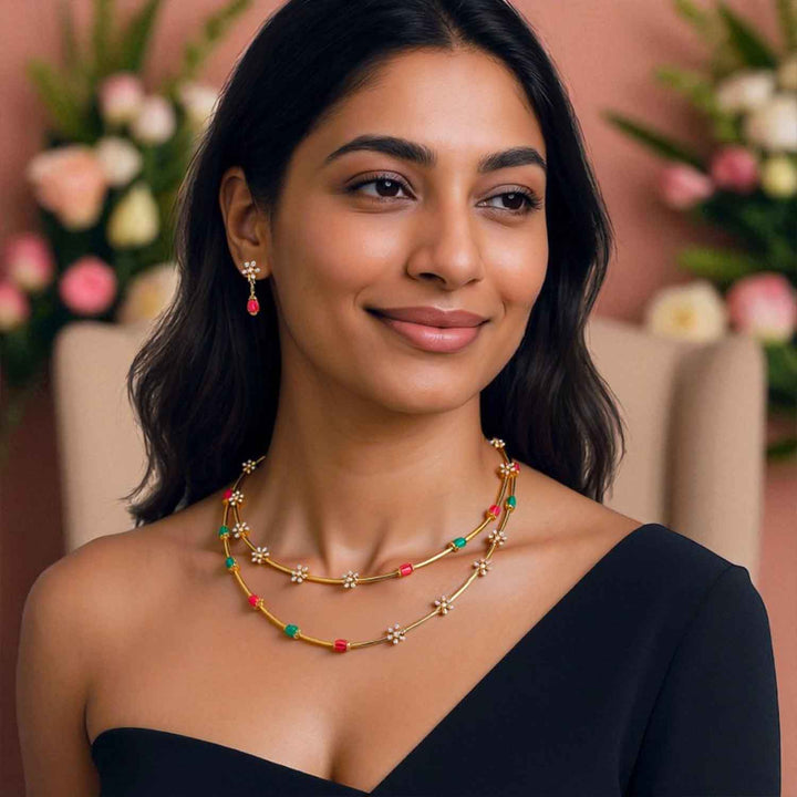 Multicolor Rivora Antique Jewellery Set - New Arrival