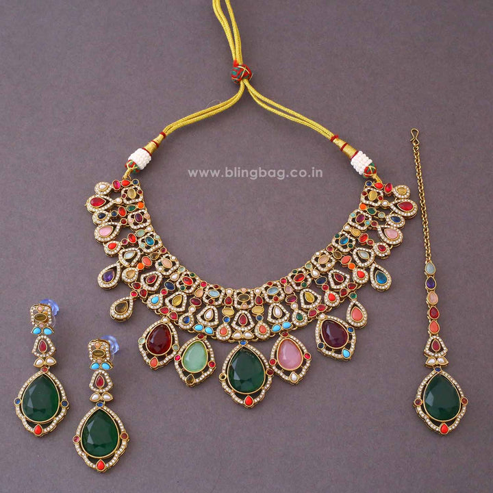 Multicolor Riyaara Kundan Jewellery Set - New Arrival