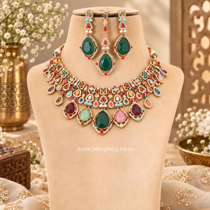 Multicolor Riyaara Kundan Jewellery Set - New Arrival