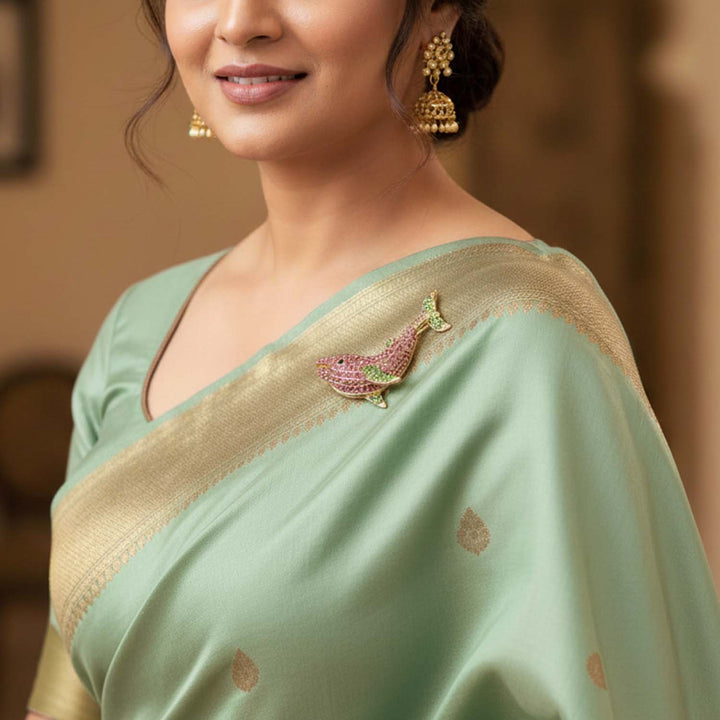 Multicolor Rosewhale Brooch