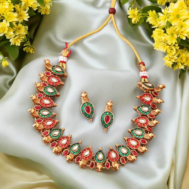 Multicolor Roshani Antique Jewellery Set- New Arrival