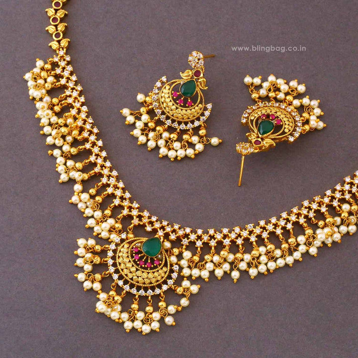 Multicolor Roshika Antique Jewellery Set- New Arrival