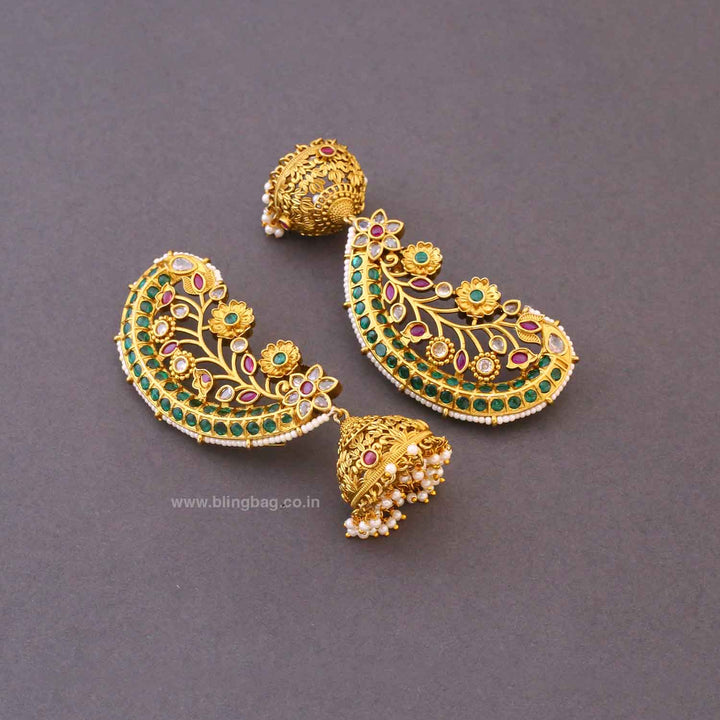 Multicolor Roshnia Ear Cuff Jhumkis
