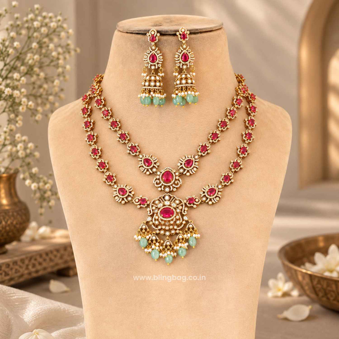 Multicolor Rubyina Victorian Jewellery Set - New Arrival