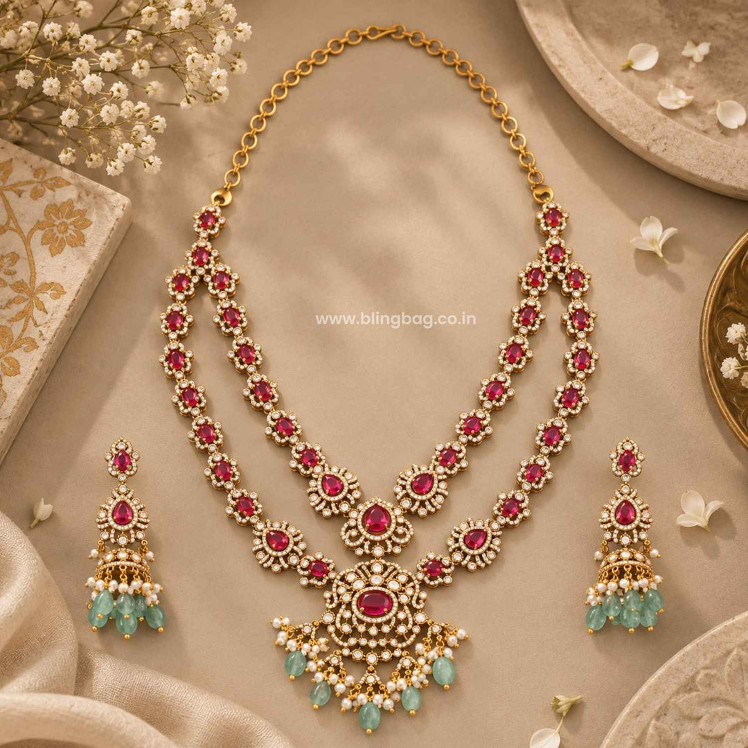 Multicolor Rubyina Victorian Jewellery Set - New Arrival