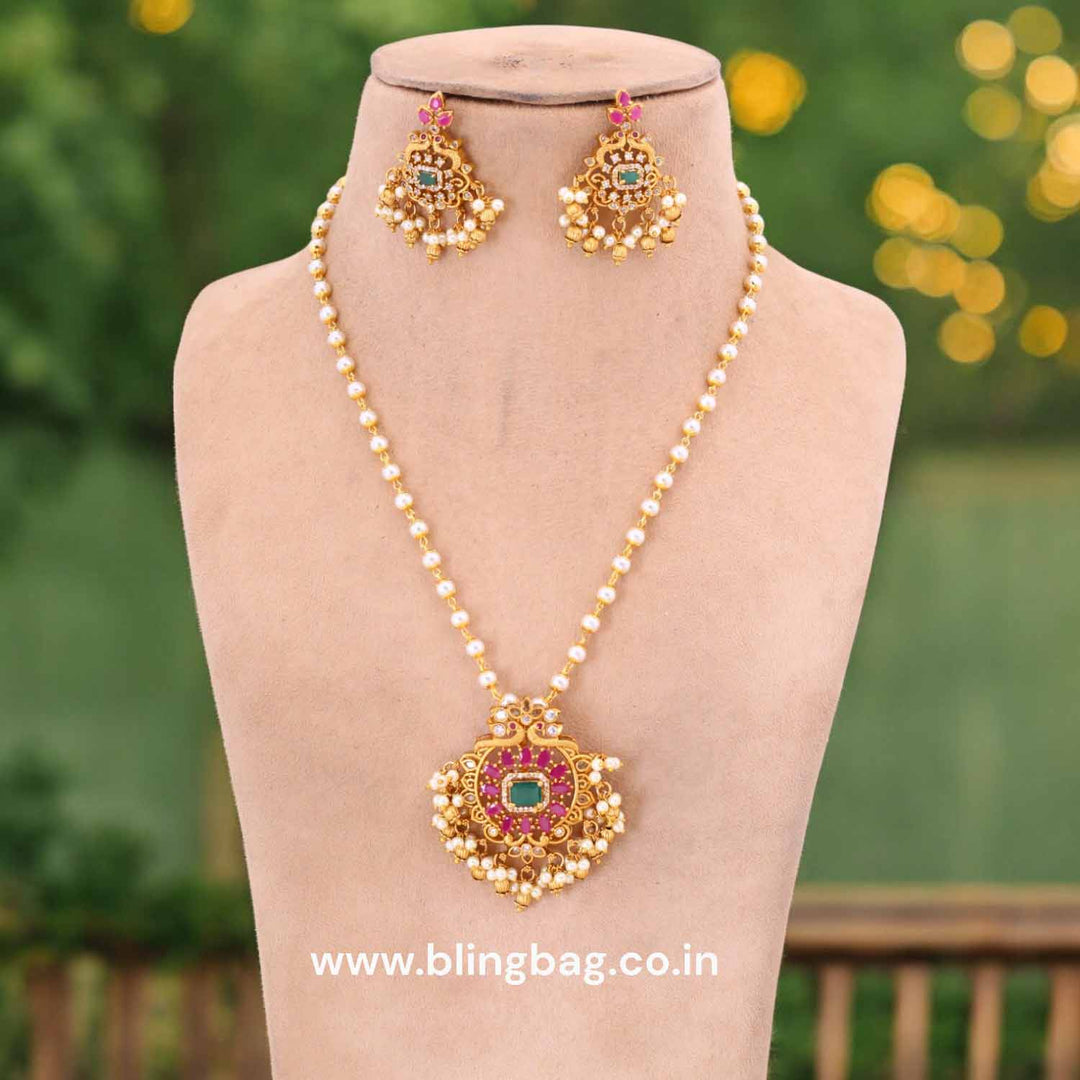 Multicolor Ruhani Antique Pendant Set- New Arrival