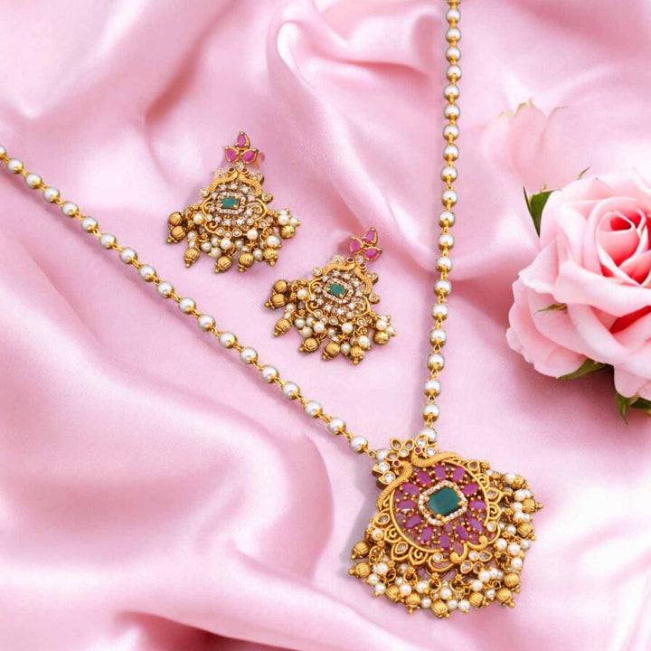 Multicolor Ruhani Antique Pendant Set- New Arrival