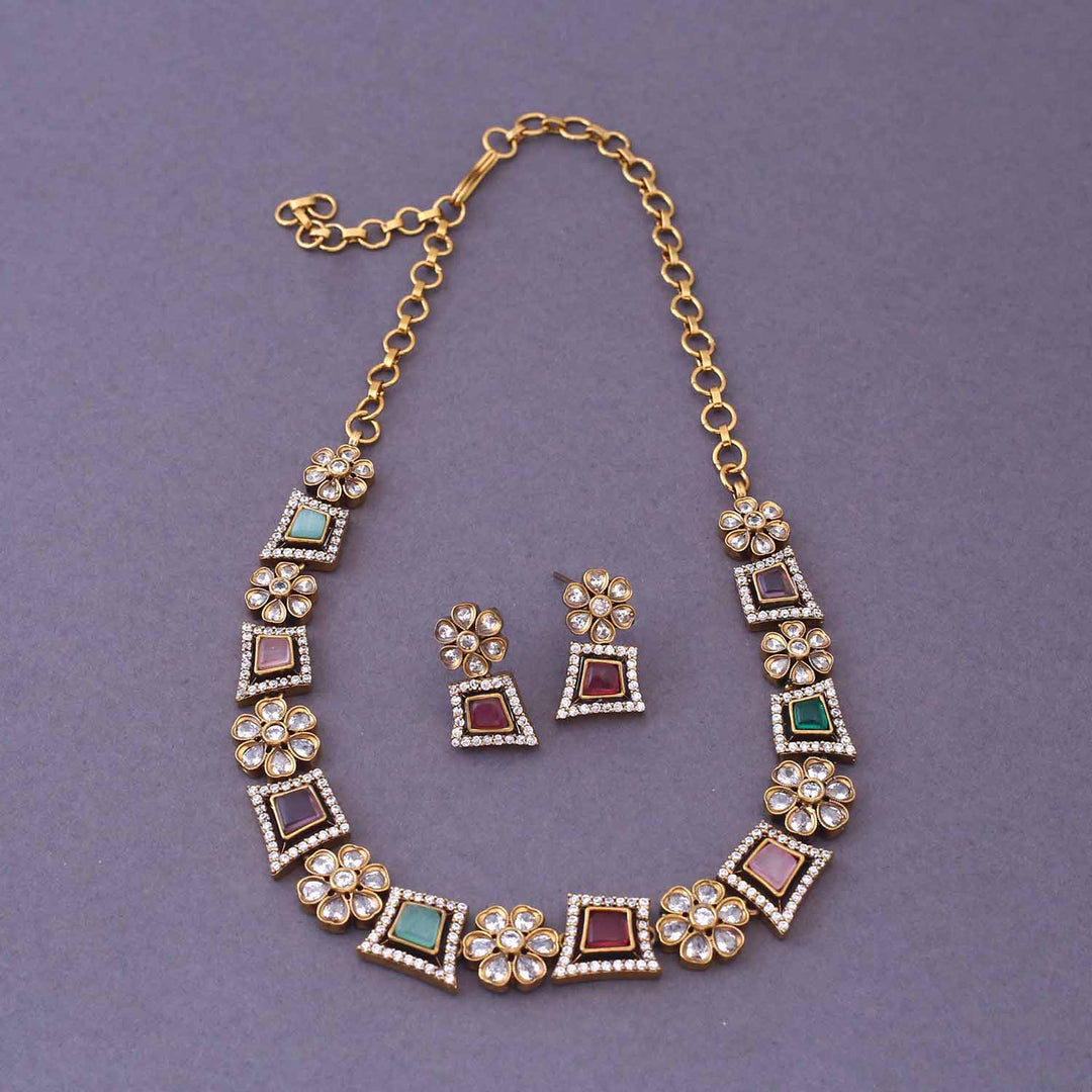 Multicolor Ruthya Victorian Jewellery Set- New Arrival