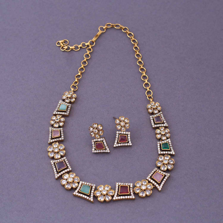 Multicolor Ruthya Victorian Jewellery Set- New Arrival