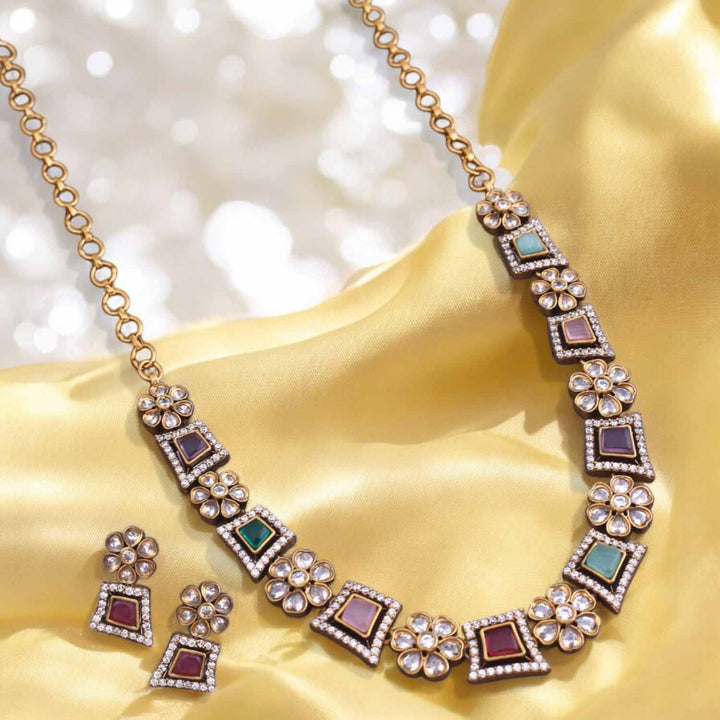 Multicolor Ruthya Victorian Jewellery Set- New Arrival