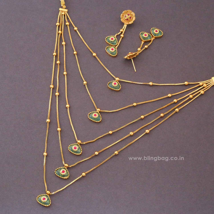 Multicolor Ruvaya Antique Jewellery Set - New Arrival