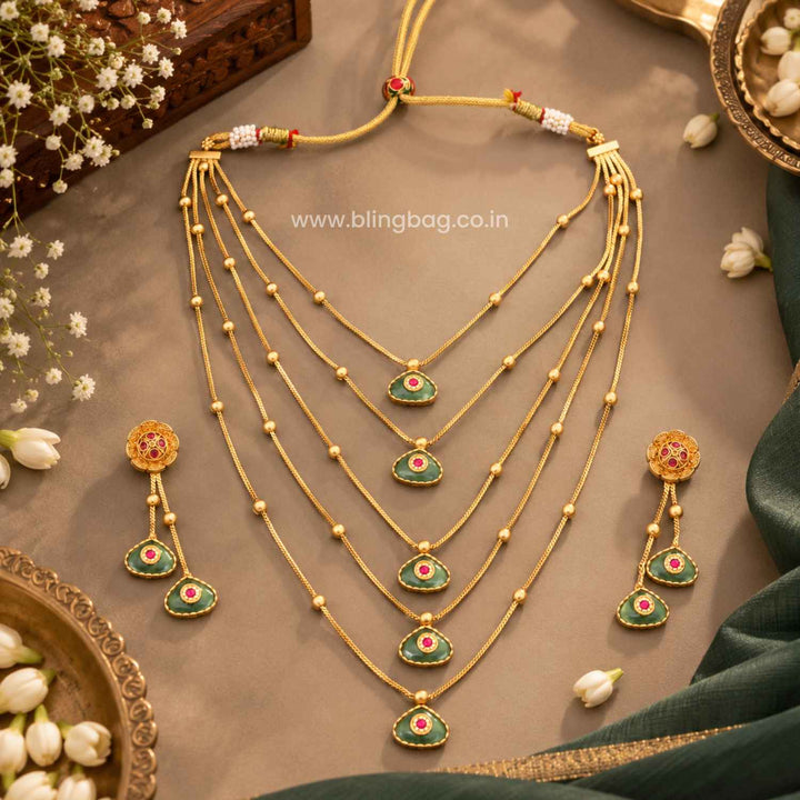 Multicolor Ruvaya Antique Jewellery Set - New Arrival