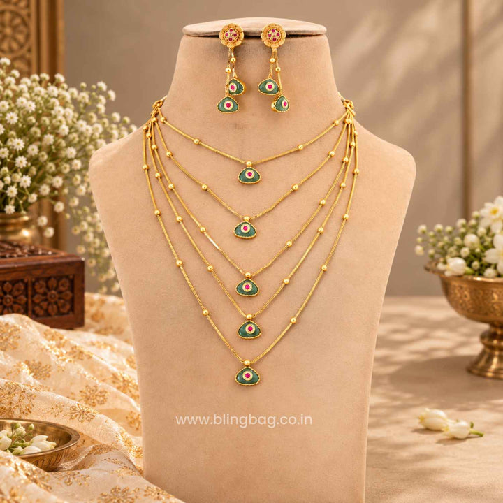 Multicolor Ruvaya Antique Jewellery Set - New Arrival