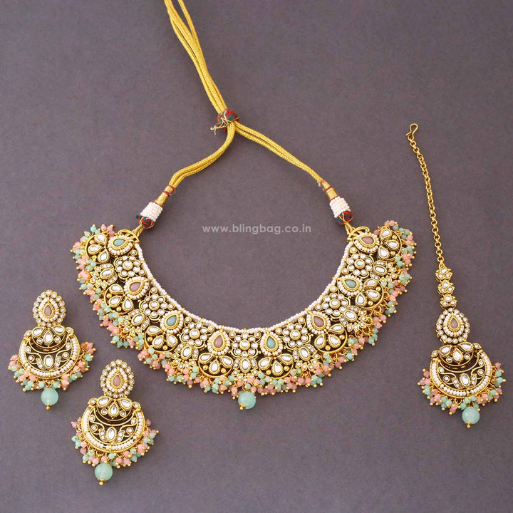 Multicolor Ruvika Kundan Jewellery Set - New Arrival