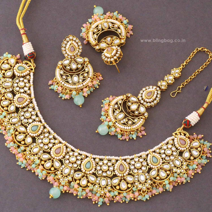 Multicolor Ruvika Kundan Jewellery Set - New Arrival