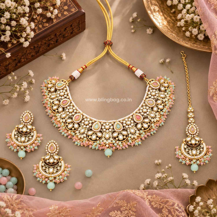 Multicolor Ruvika Kundan Jewellery Set - New Arrival