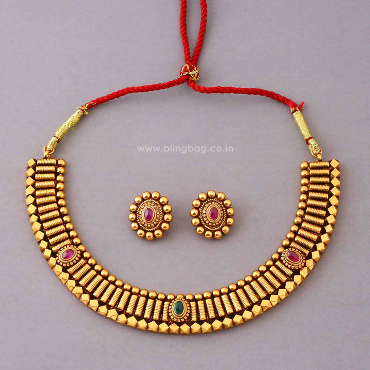 Multicolor Saaj Antique Jewellery Set- New Arrival