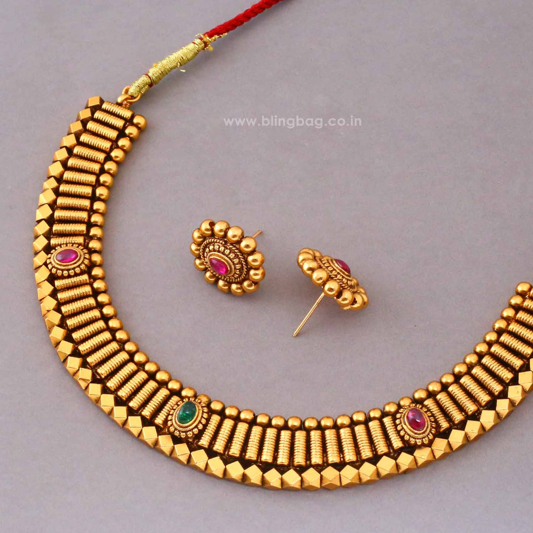 Multicolor Saaj Antique Jewellery Set- New Arrival