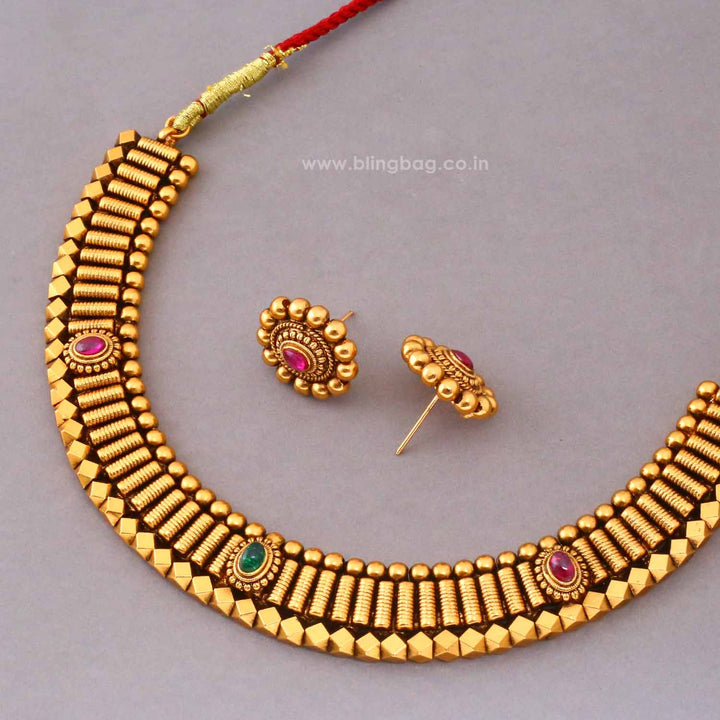 Multicolor Saaj Antique Jewellery Set- New Arrival