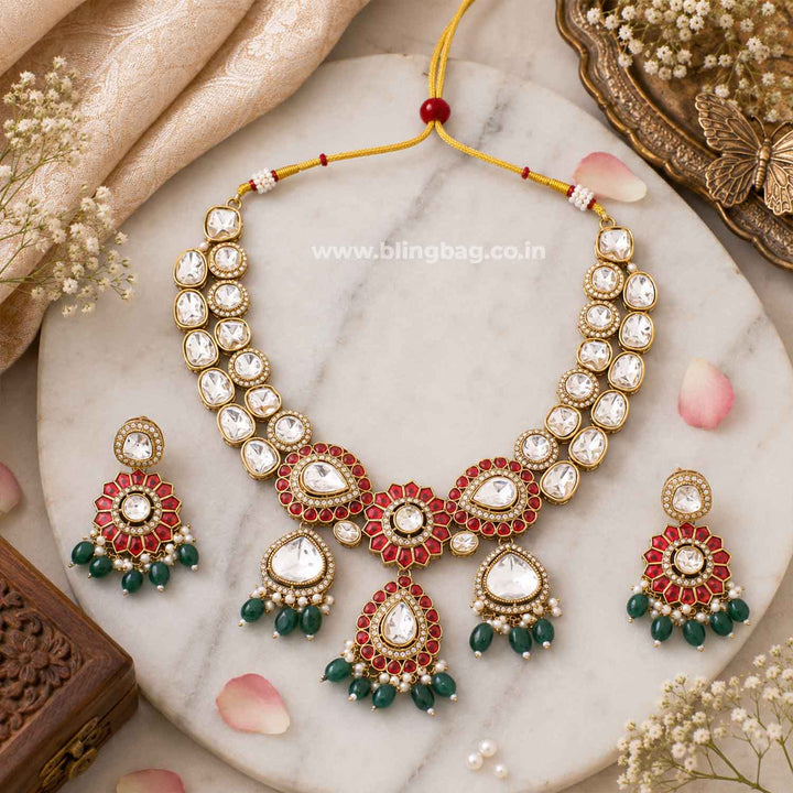 Multicolor Saanvishi Kundan Jewellery Set