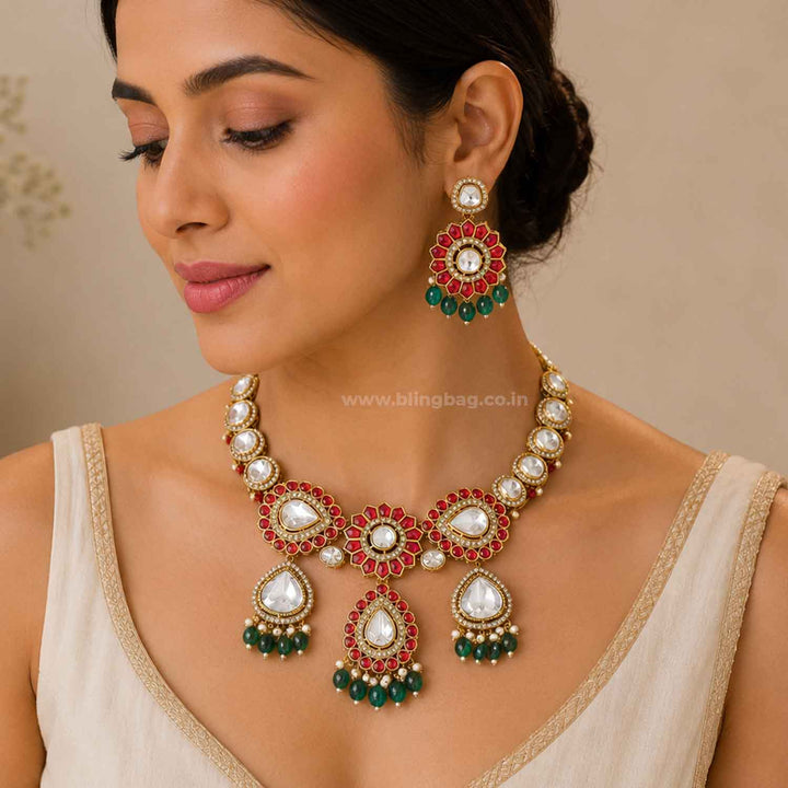 Multicolor Saanvishi Kundan Jewellery Set
