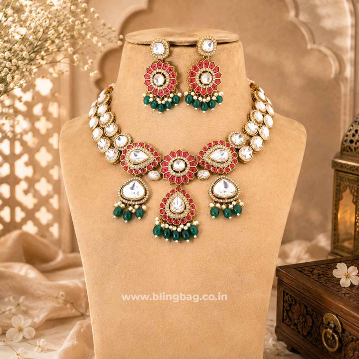 Multicolor Saanvishi Kundan Jewellery Set