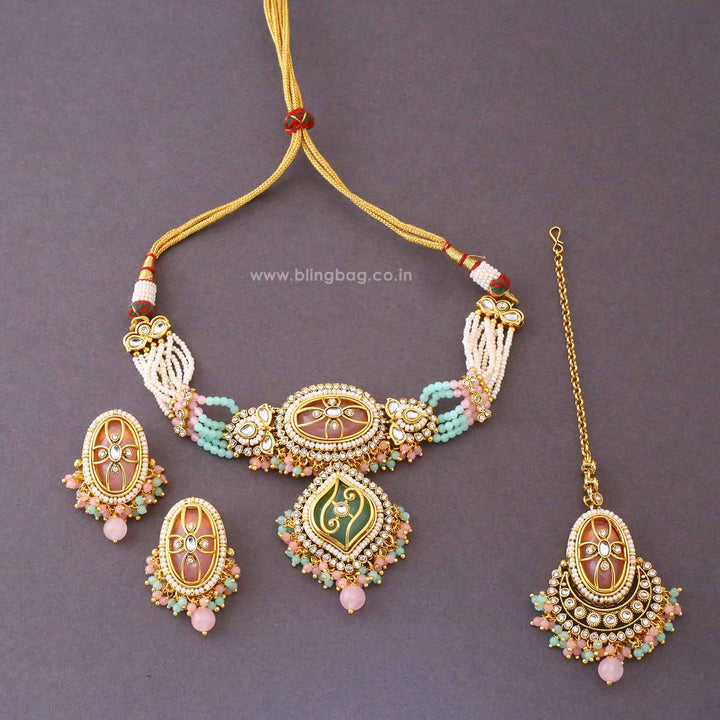 Multicolor Saavi Kundan Jewellery Set - New Arrival
