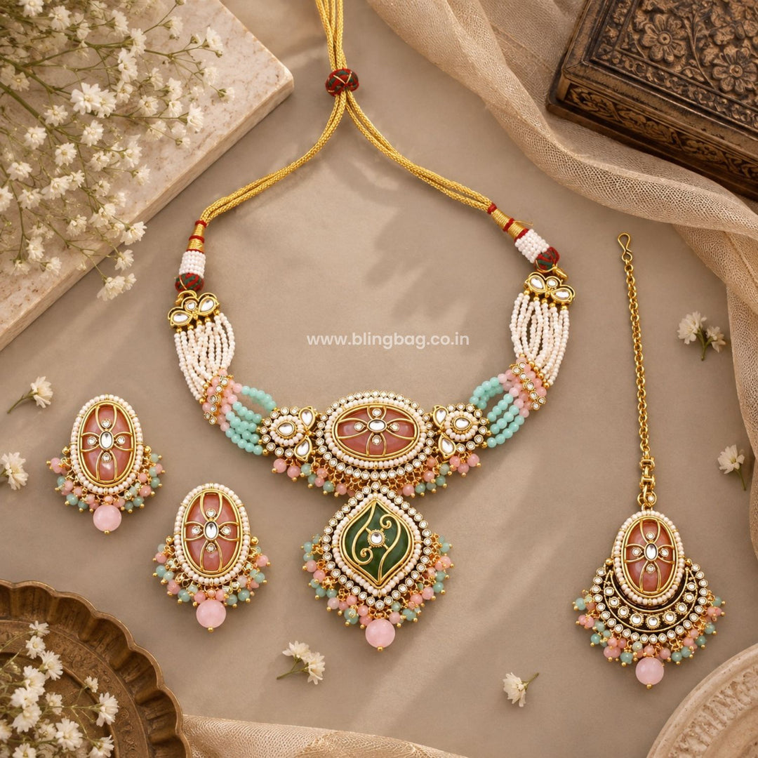 Multicolor Saavi Kundan Jewellery Set - New Arrival