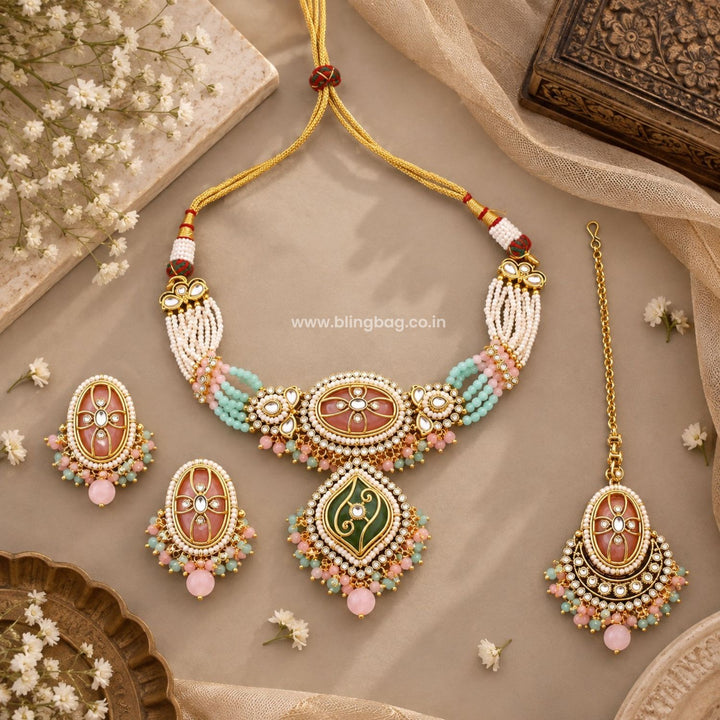 Multicolor Saavi Kundan Jewellery Set - New Arrival