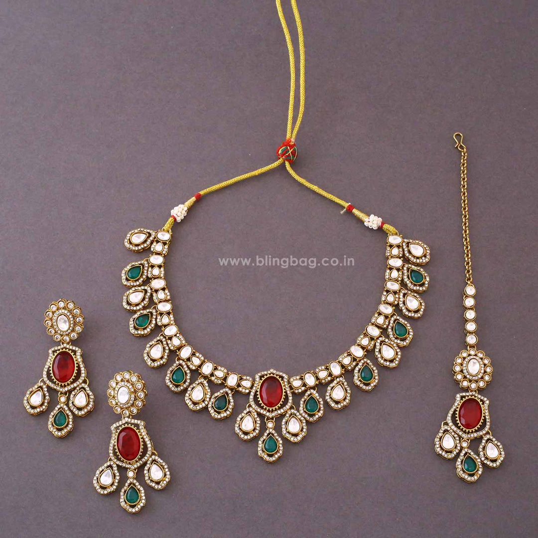 Multicolor Saavira Kundan Jewellery Set - New Arrival