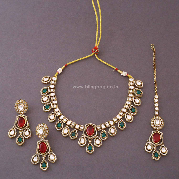 Multicolor Saavira Kundan Jewellery Set - New Arrival