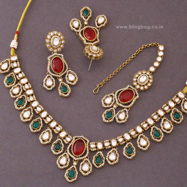 Multicolor Saavira Kundan Jewellery Set - New Arrival