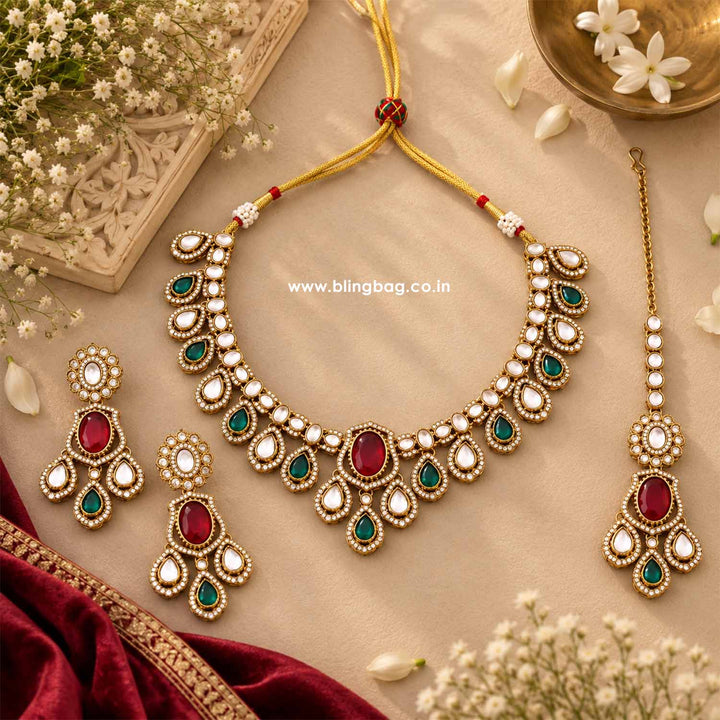 Multicolor Saavira Kundan Jewellery Set - New Arrival