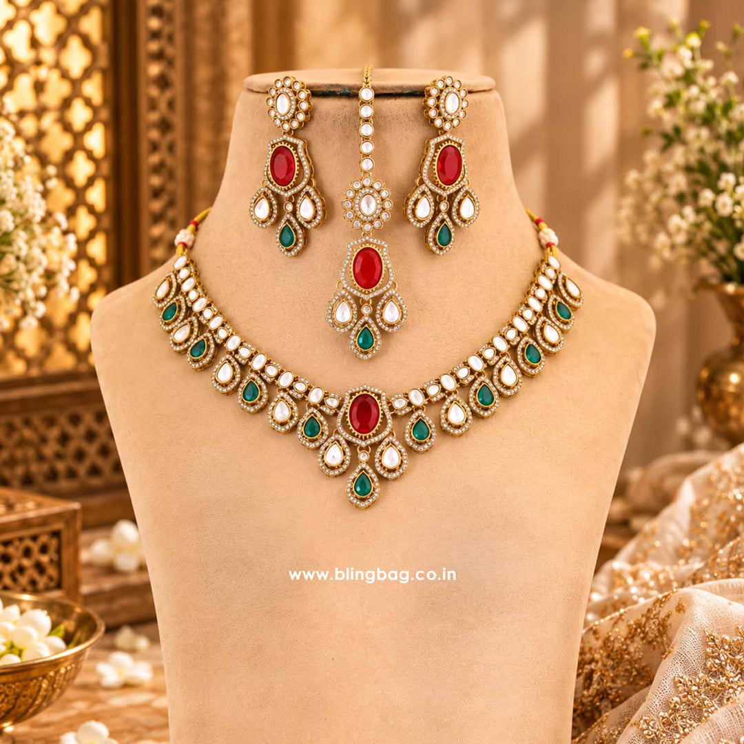 Multicolor Saavira Kundan Jewellery Set - New Arrival