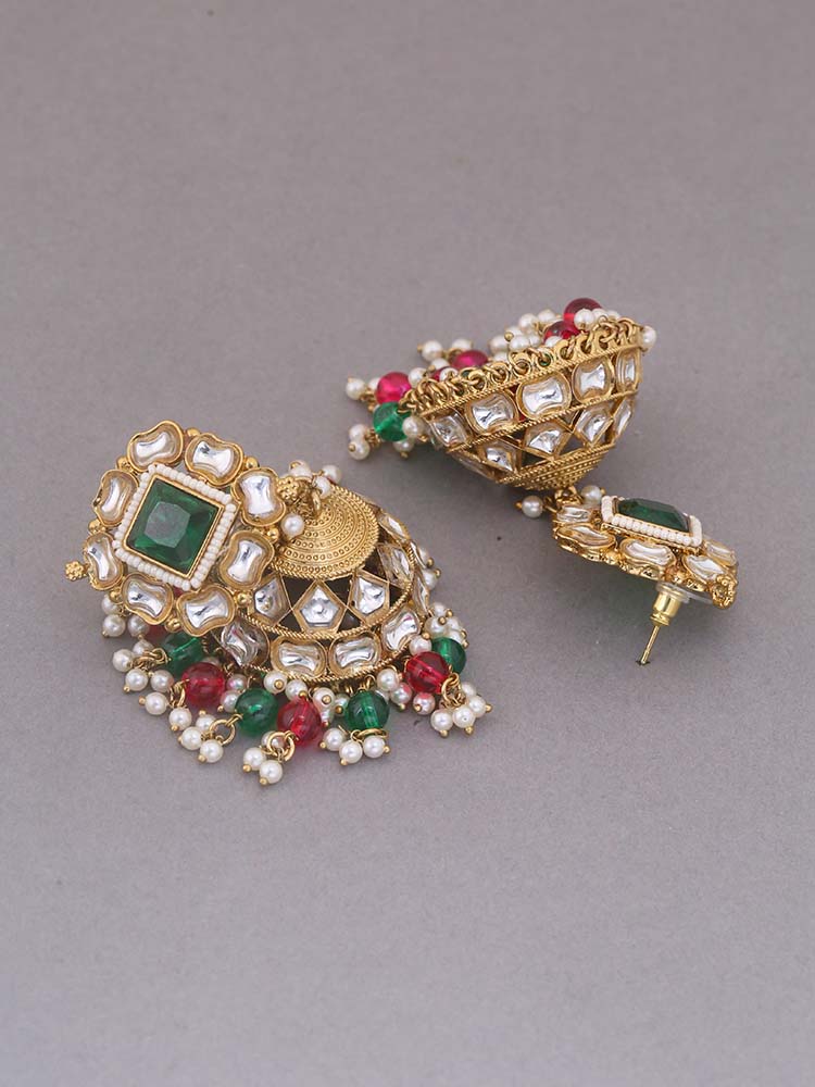 Multicolor Sadhika Ethnic Jhumkis
