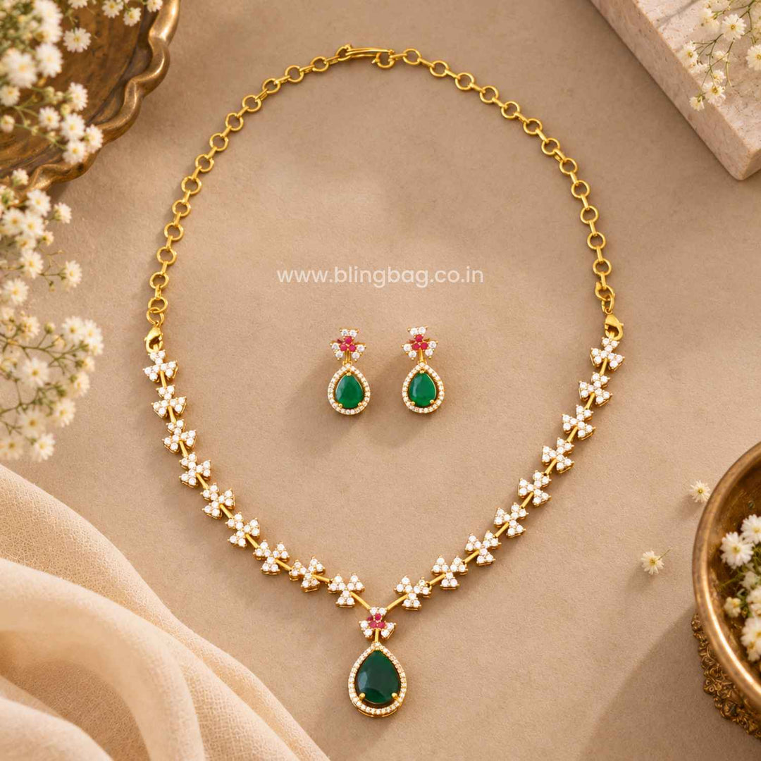 Multicolor Sakshara Antique Jewellery Set- New Arrival
