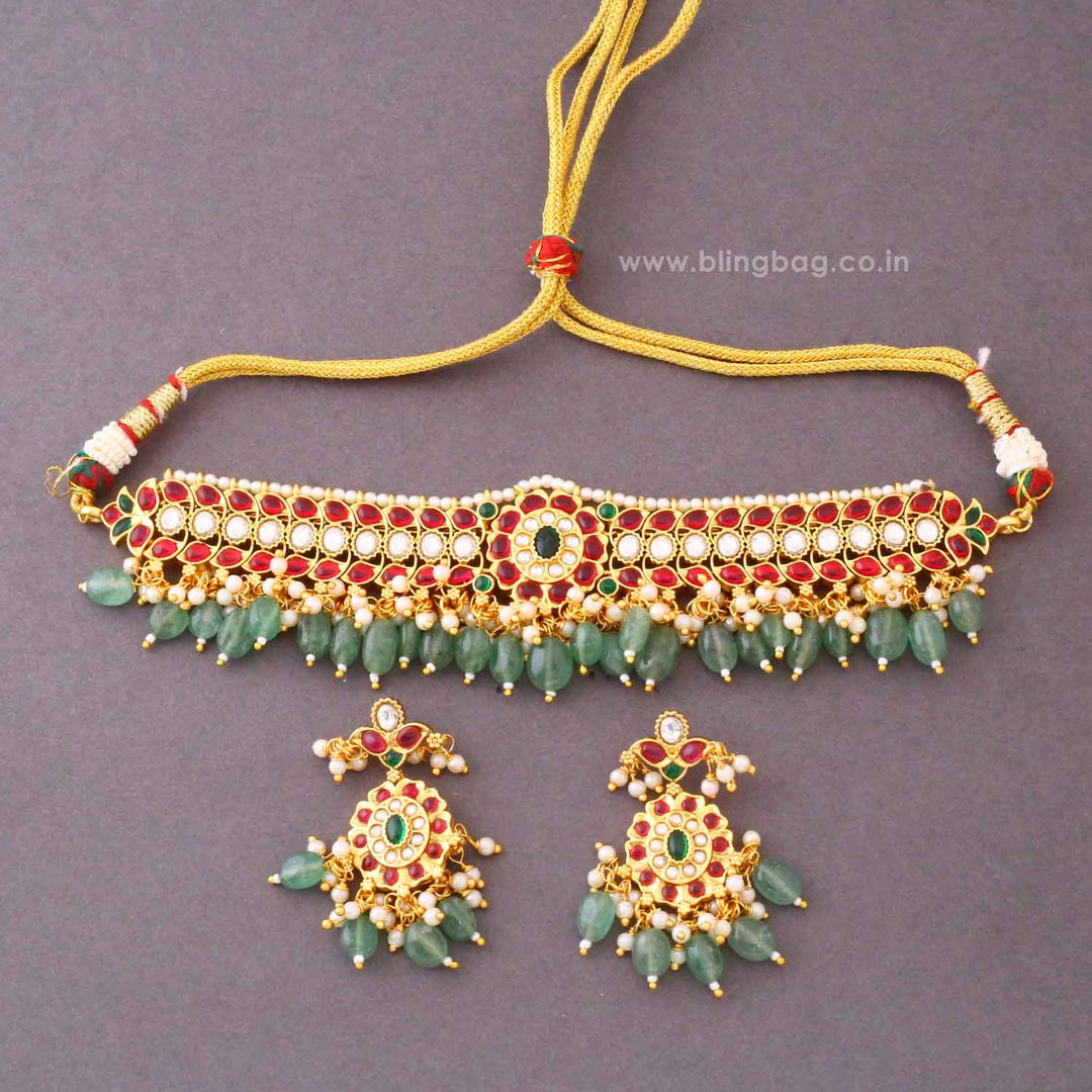 Multicolor Samira Antique Jewellery Set- New Arrival