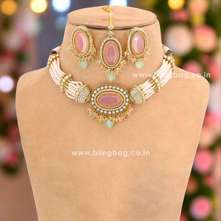 Multicolor Santoshi Kundan Jewellery Set