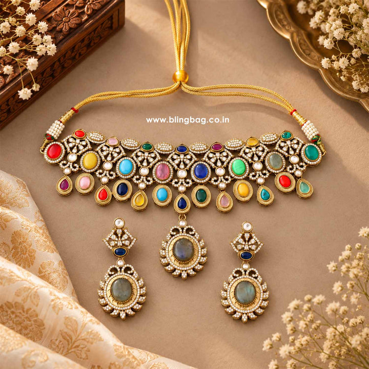 Multicolor Sara Victorian Jewellery Set - New Arrival