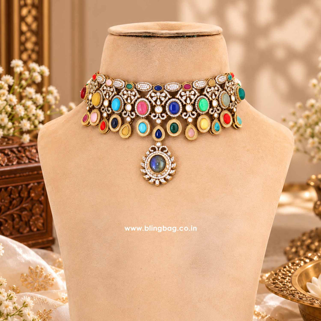 Multicolor Sara Victorian Jewellery Set - New Arrival