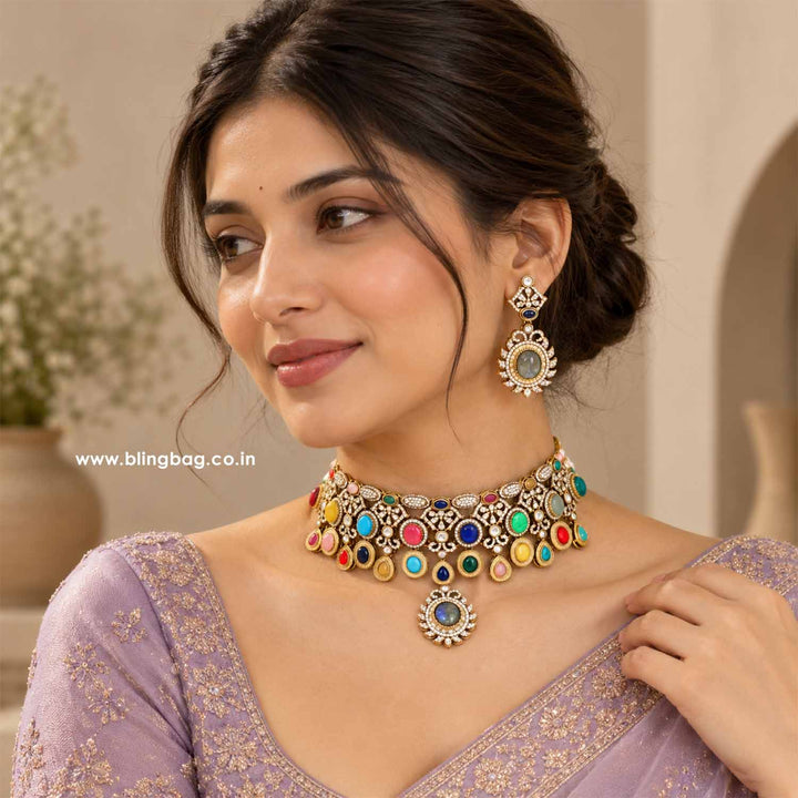 Multicolor Sara Victorian Jewellery Set - New Arrival