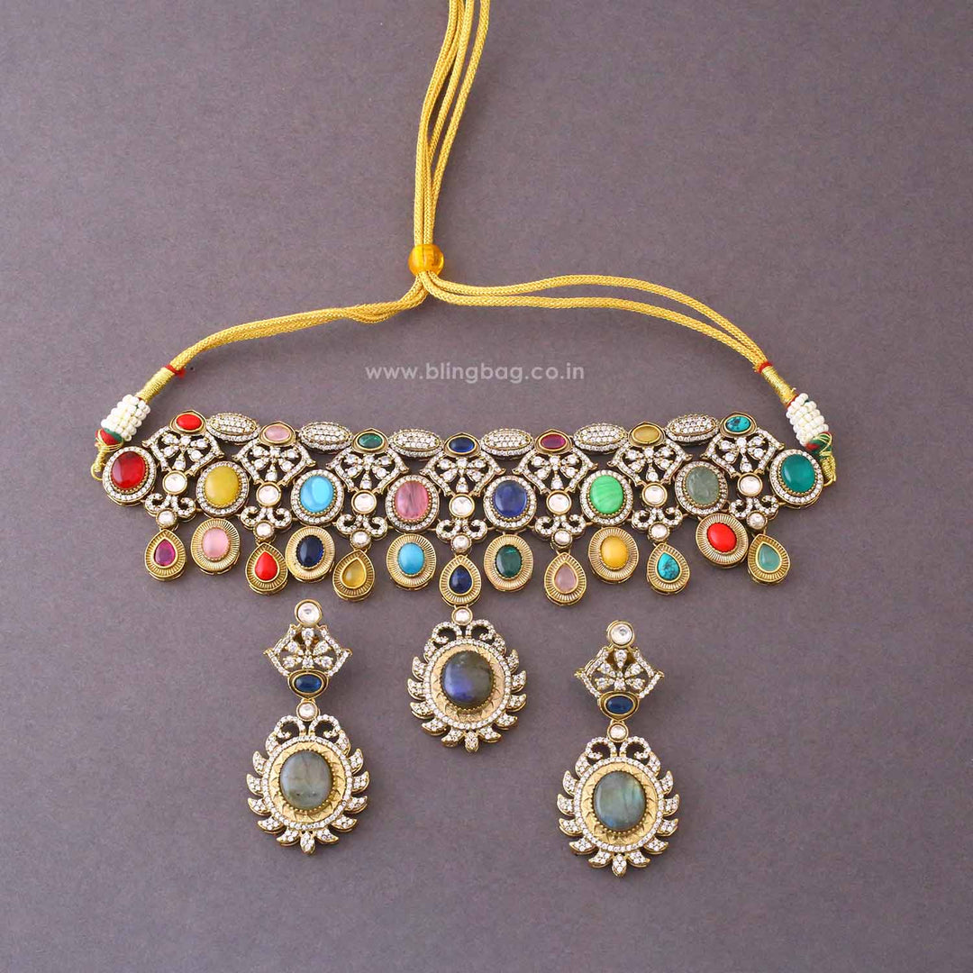 Multicolor Sara Victorian Jewellery Set - New Arrival