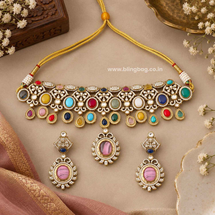 Multicolor Sara Victorian Jewellery Set - New Arrival